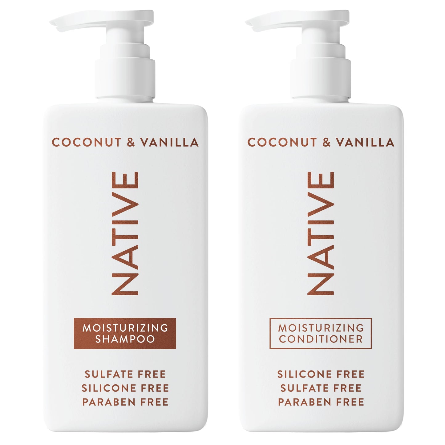 Native Coconut &amp;amp; Vanilla Shampoo and Conditioner Contain Naturally Derived Ingredients | All Hair Types, Color &amp;amp; Treated, Fine to Dry Damaged, Sulfate &amp;amp; Dye Free - 2-Pack