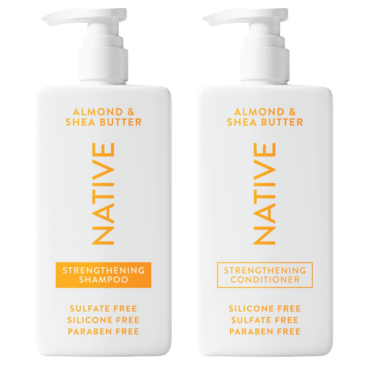 Native Shampoo and Conditioner Contain Naturally Derived Ingredients| All Hair Type Color &amp;amp; Treated, Fine to Dry Damaged, Sulfate &amp;amp; Dye Free - Almond &amp;amp; Shea Butter, 16.5 fl oz each (2 pack)