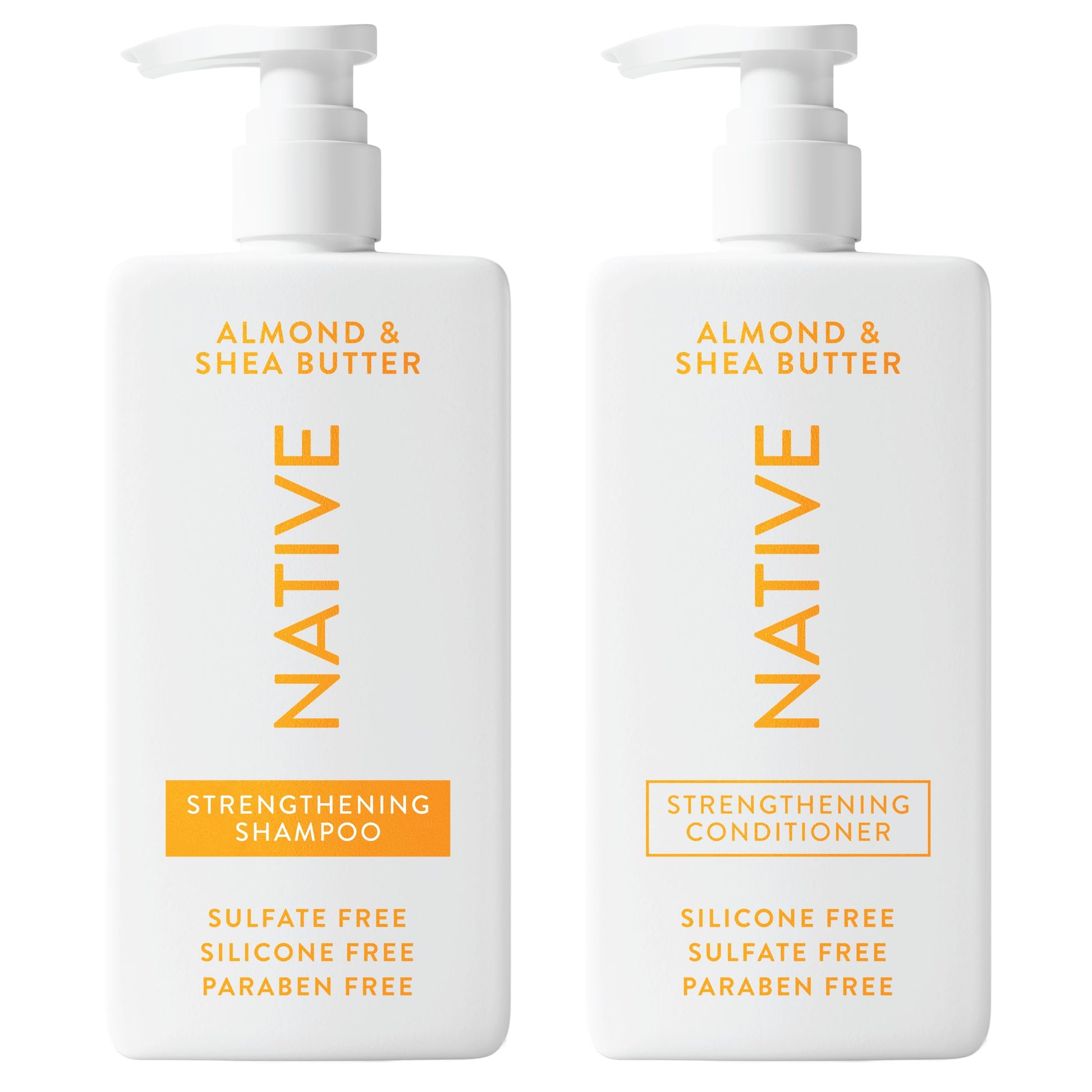 Native Shampoo and Conditioner Contain Naturally Derived Ingredients| All Hair Type Color &amp;amp; Treated, Fine to Dry Damaged, Sulfate &amp;amp; Dye Free - Almond &amp;amp; Shea Butter, 16.5 fl oz each (2 pack)