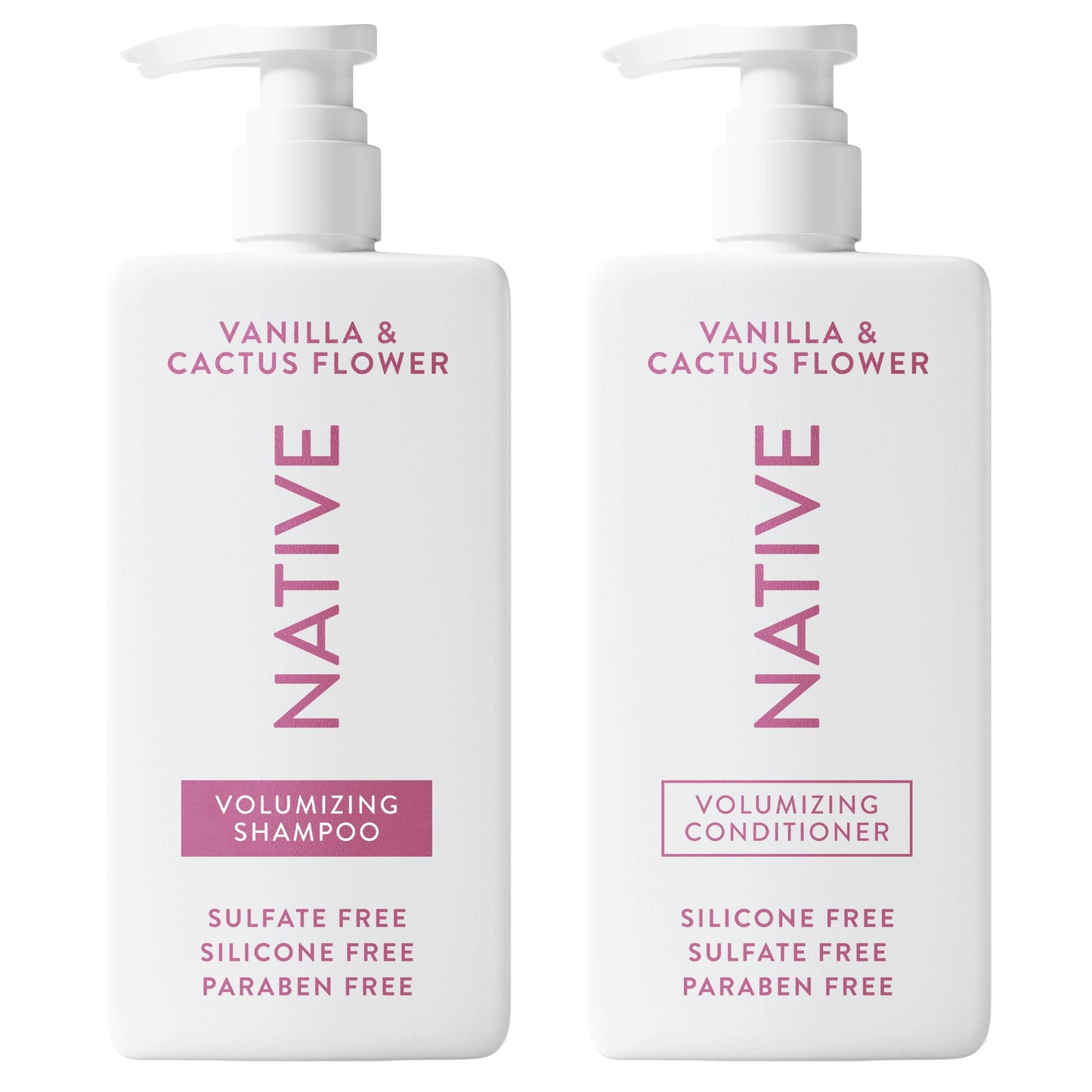 Native Vanilla &amp;amp; Cactus Flower Shampoo and Conditioner Contain Naturally Derived Ingredients |All Hair Type Color &amp;amp; Treated, Fine to Dry Damaged, Sulfate &amp;amp; Dye Free - 2-Pack