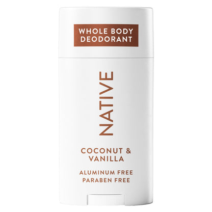 Native Whole Body Deodorant Stick Contains Naturally Derived Ingredients, Deodorant for Men and Women | 72 Hour Odor Protection, Aluminum Free with Coconut Oil and Shea Butter | Coconut &amp;amp; Vanilla