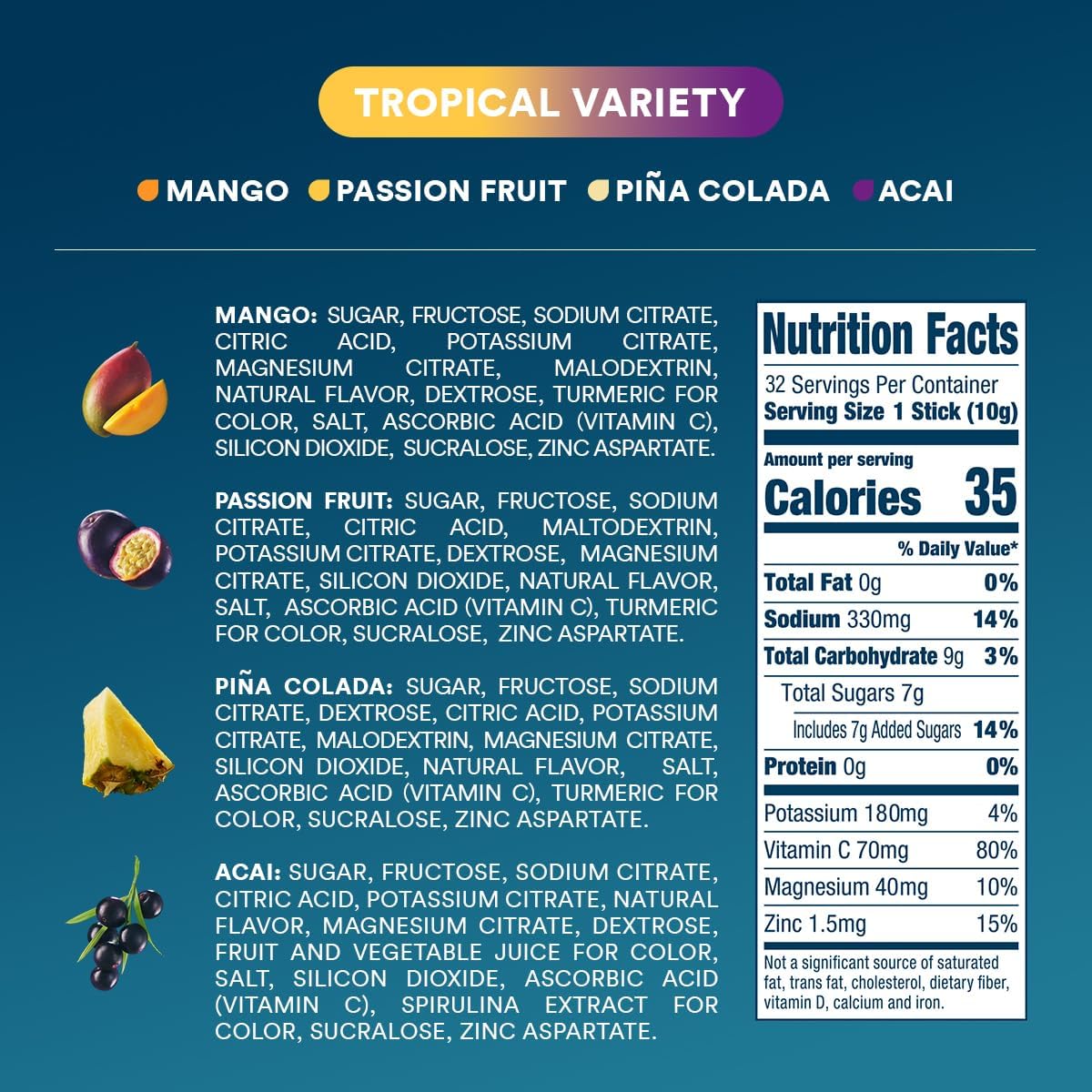 natural colors from fruit/vegetable juices, turmeric, spirulina, and beta carotene — no fd&c dyes like red 40