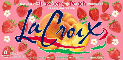 La Croix Strawberry Peach Sparkling Water – Portable Trail Picnic Beverage for Outdoor Dining