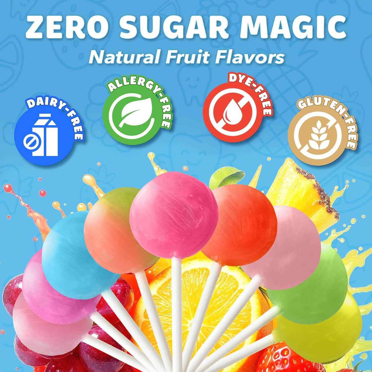 Zollipops Clean Teeth Lollipops – Thoughtful Health Conscious Gift for Grandparents to Spoil Grandchildren, Sugar Free 5.2oz