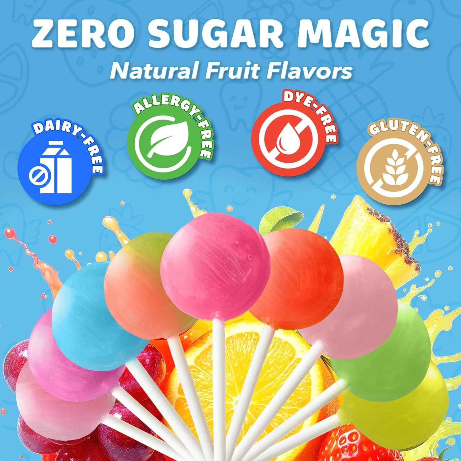 Zollipops Clean Teeth Lollipops – Thoughtful Health Conscious Gift for Grandparents to Spoil Grandchildren, Sugar Free 5.2oz