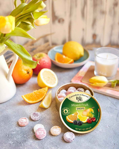 Cavendish & Harvey Real Fruit Juice Hard Candy in Keepsake Tin – Mindful Afternoon Sweet for a Slow Living Ritual