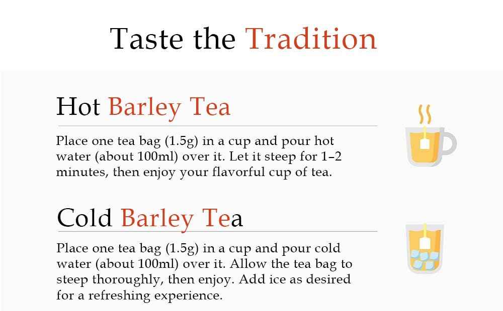Damtuh Boricha Roasted Barley Tea – Calming Bedtime Beverage for Mindful Evenings, 50 Bag Caffeine-Free Pantry Box