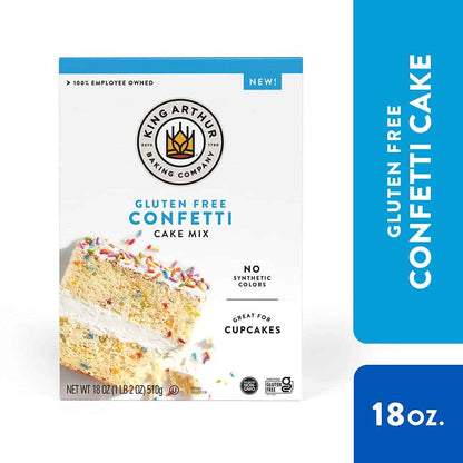 King Arthur Gluten-Free Confetti Cake Mix – Safe Birthday Cupcakes and Layer Cakes for Kids with Celiac and Gluten Sensitivities