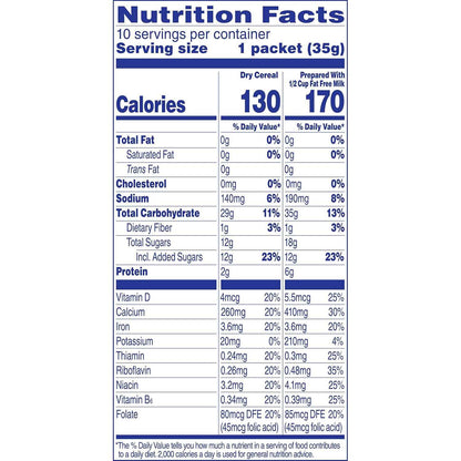 Cream of Wheat Instant Hot Cereal, Bananas and Cream – Iron, Calcium and Vitamin D Fortified Cereal for Seniors and Caregivers