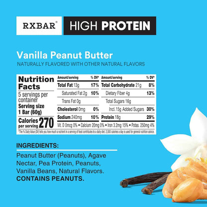RXBAR High Protein Bars – Focus-Sustaining Office Snack to Beat Afternoon Slumps, Gluten Free 10 Pack