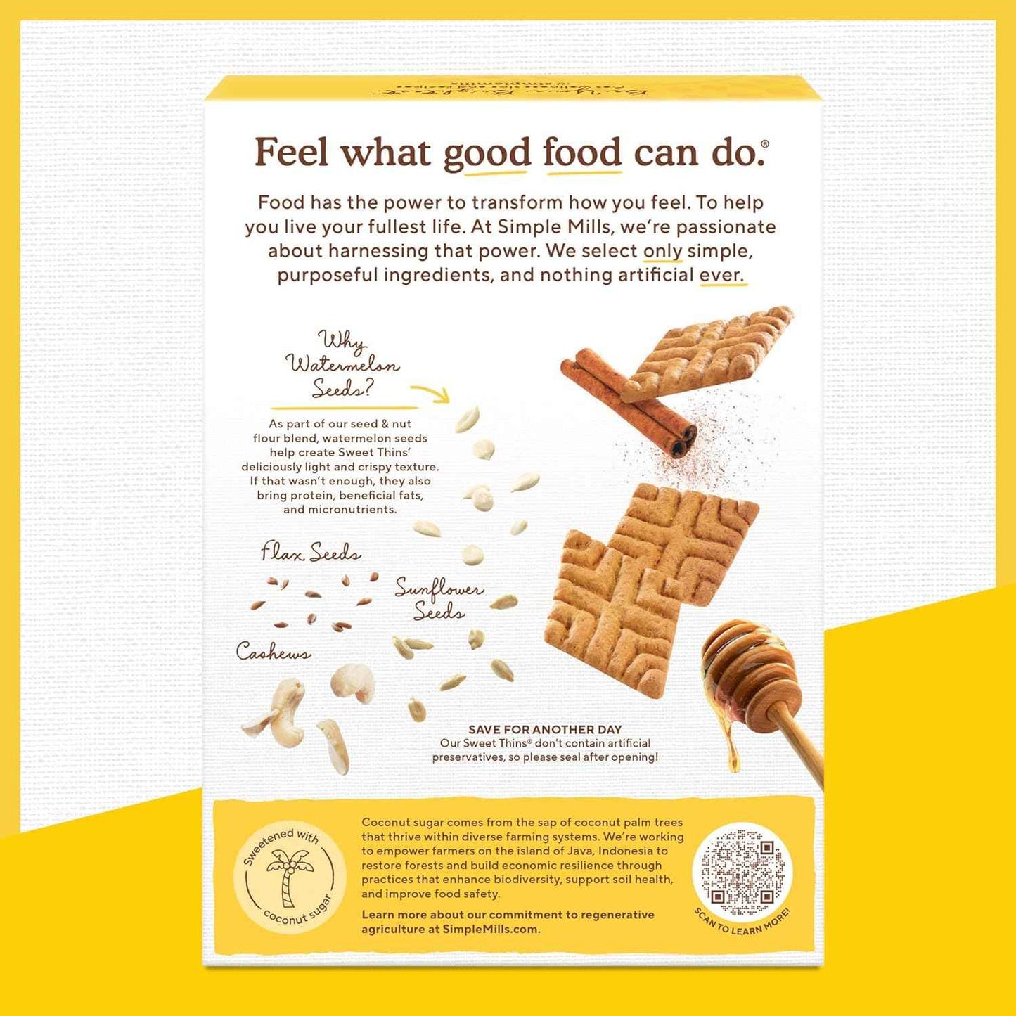 Simple Mills Honey Cinnamon Sweet Thins Snack Packs – Office Desk Drawer Cookie for Mid Afternoon Energy Reset