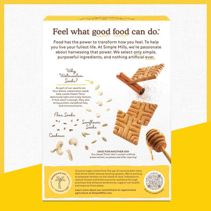Simple Mills Honey Cinnamon Sweet Thins Snack Packs – Office Desk Drawer Cookie for Mid Afternoon Energy Reset