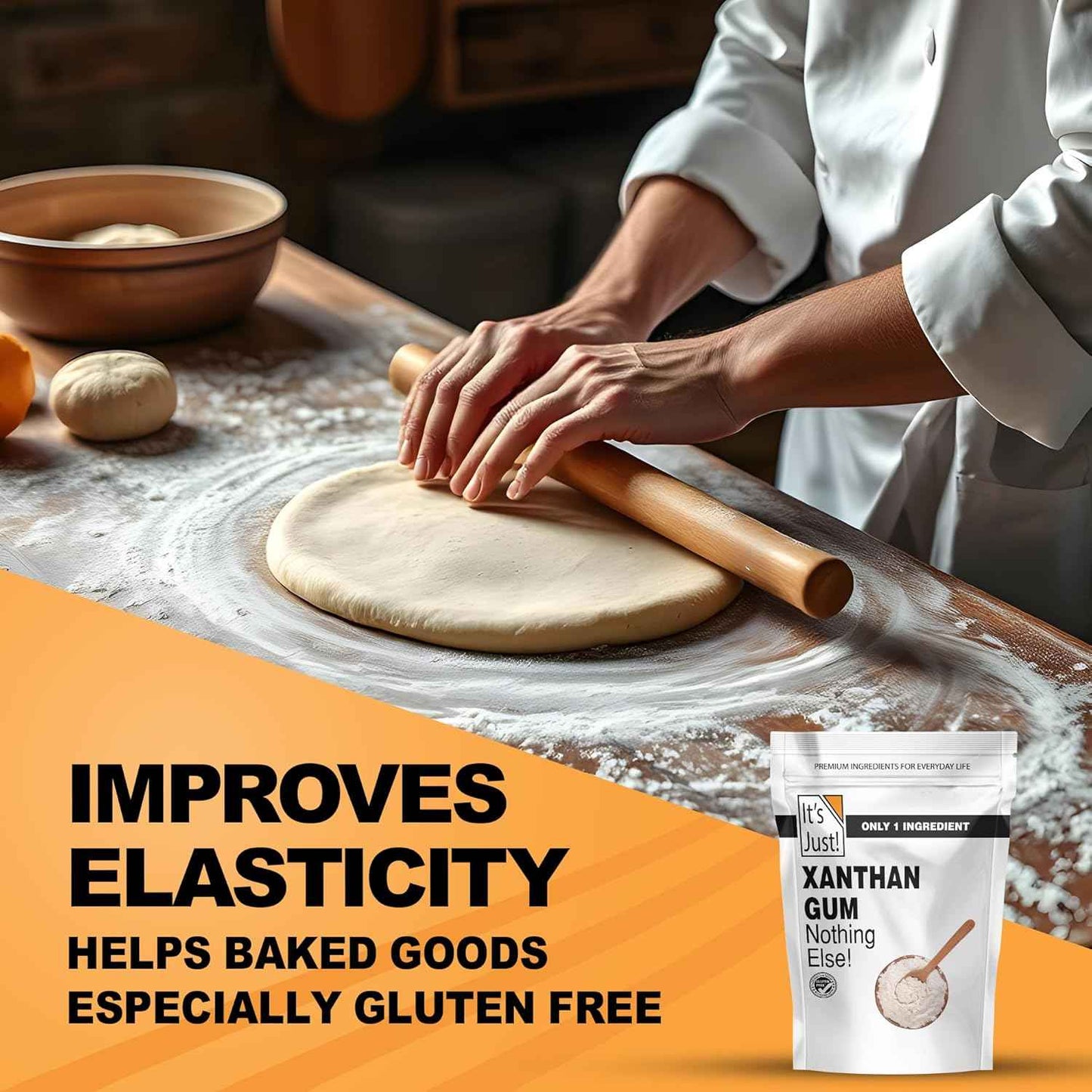 It's Just - Xanthan Gum for Family Baking Days, Kid-Safe Gluten-Free Cookie and Bread Binder