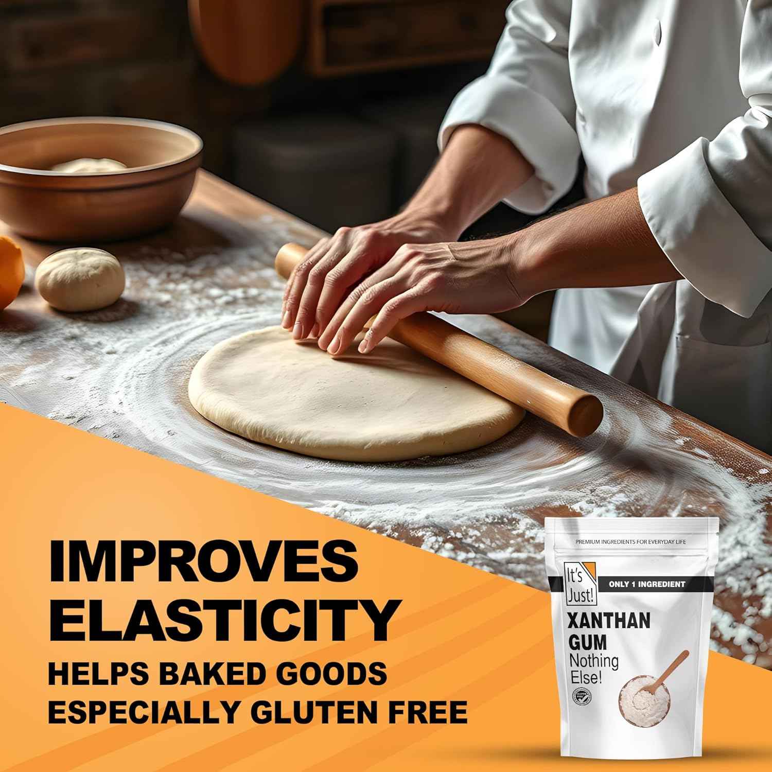 It's Just - Xanthan Gum for Family Baking Days, Kid-Safe Gluten-Free Cookie and Bread Binder