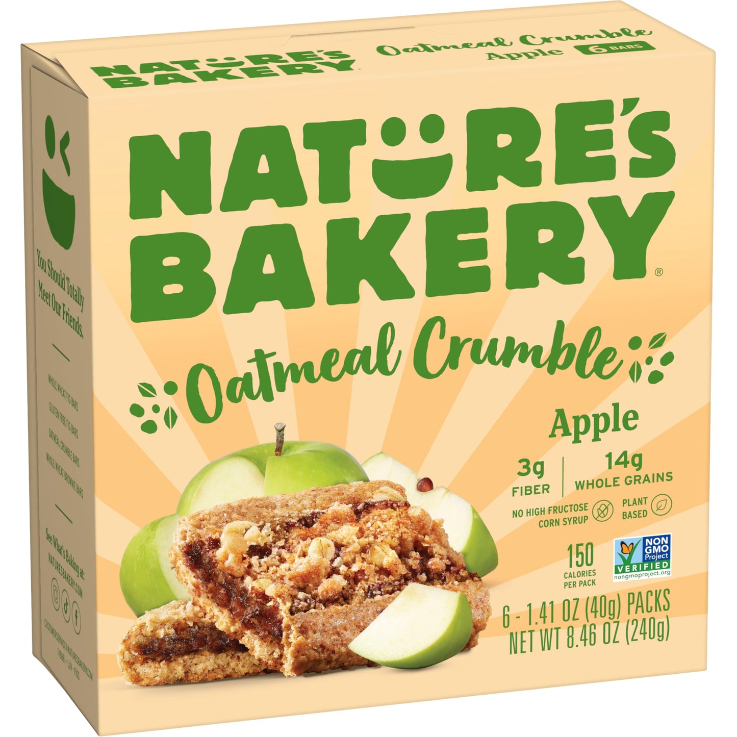 Nature&amp;#39;s Bakery Oatmeal Crumble Apple Bars, 1.41 Oz, 6 Ct