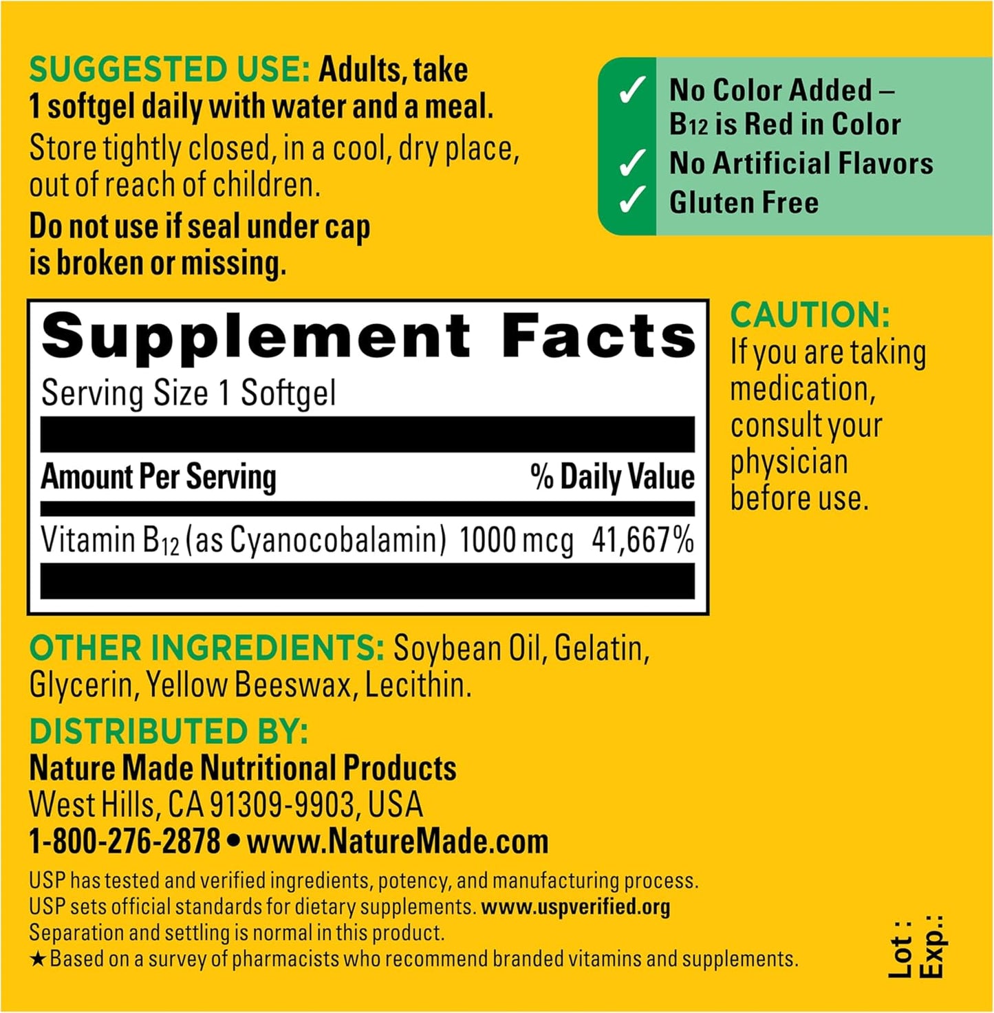 Nature Made Vitamin B12 1000 mcg – On-the-Go Energy Metabolism Support for Travel and Commute Routines, 150 Softgels
