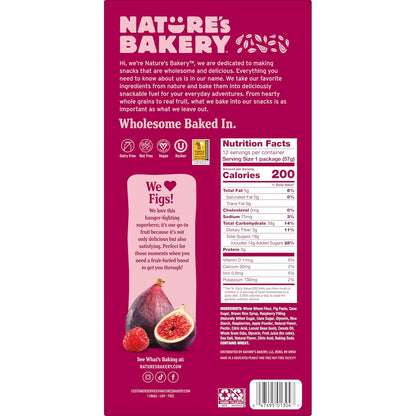 Nature's Bakery Whole Wheat Fig Bars – Heat Stable Hiking Snack, Mess Free Twin Pack Bars