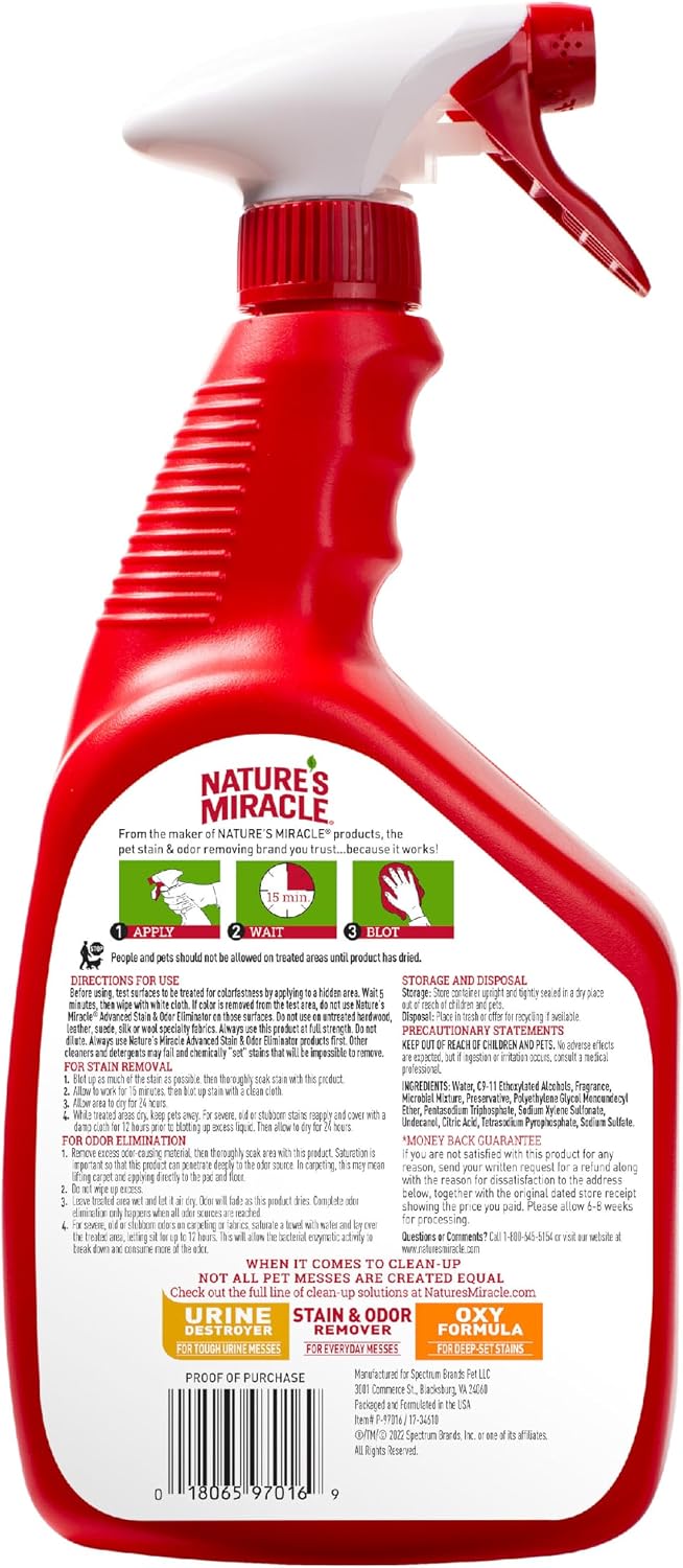 Nature's Miracle Fresh Scent Pet Stain Spray – Mindful Cleanup Routine for a Healthier Indoor Environment