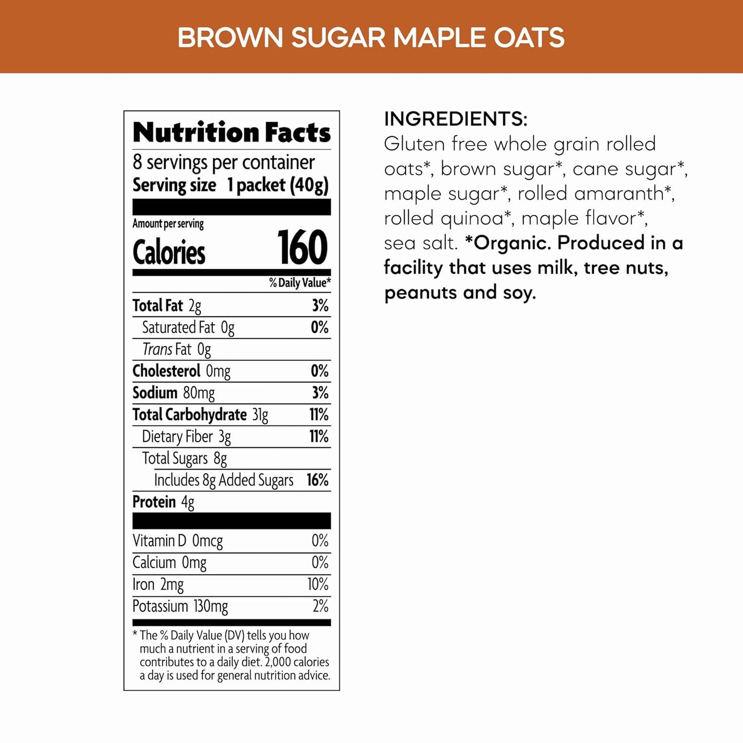 Nature's Path Organic Instant Oatmeal – Clean-Label Breakfast for Mindful Mornings, Brown Sugar Maple