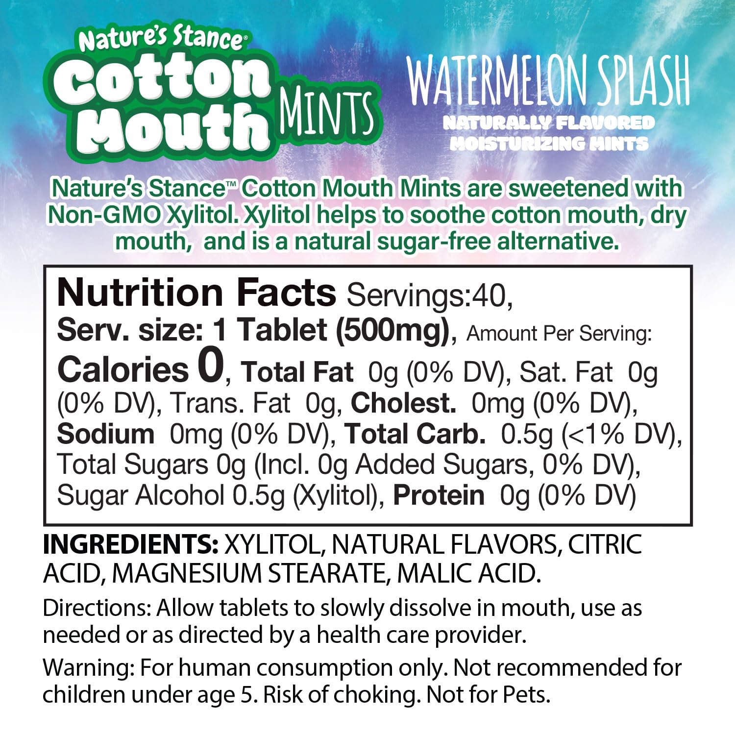 Nature's Stance Cotton Mouth Xylitol Mints – Sugar-Free Dry Mouth Relief Lozenges for Bedside Wind-Down and Self-Care Routines