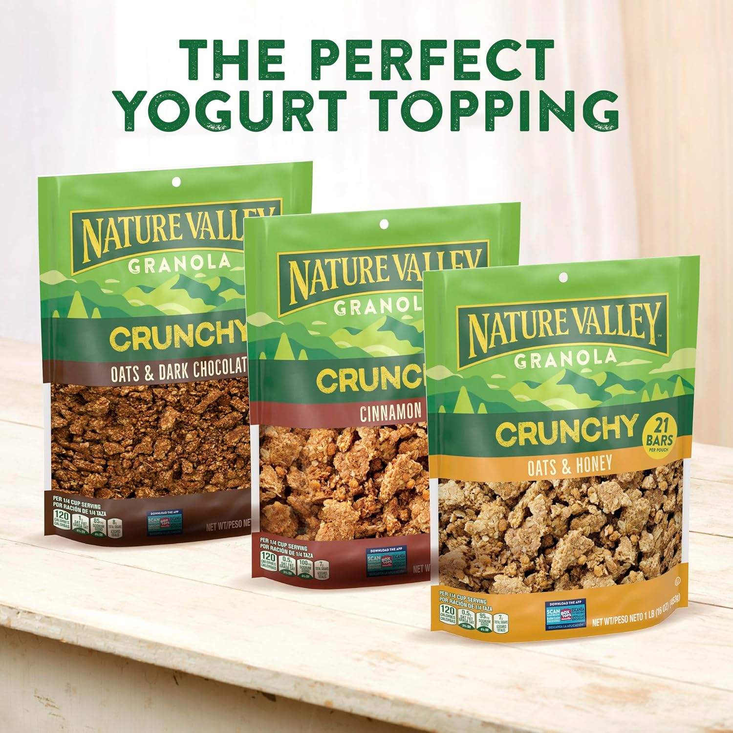 Nature Valley Crunchy Granola, Oats and Honey – Family-Size Snack for Kids Lunch Boxes, 24 oz Resealable Pouch