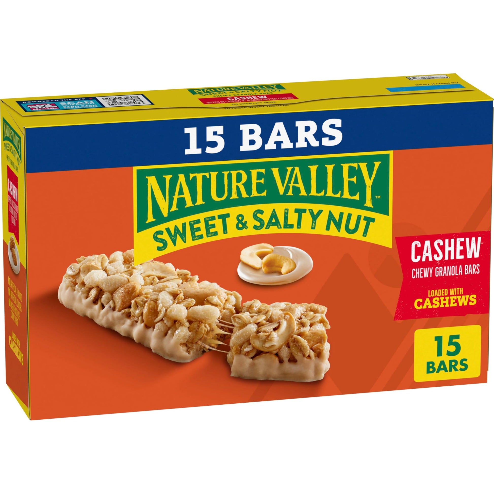 Nature Valley Granola Bars, Sweet and Salty Nut, Cashew, 15 Bars, 18 OZ
