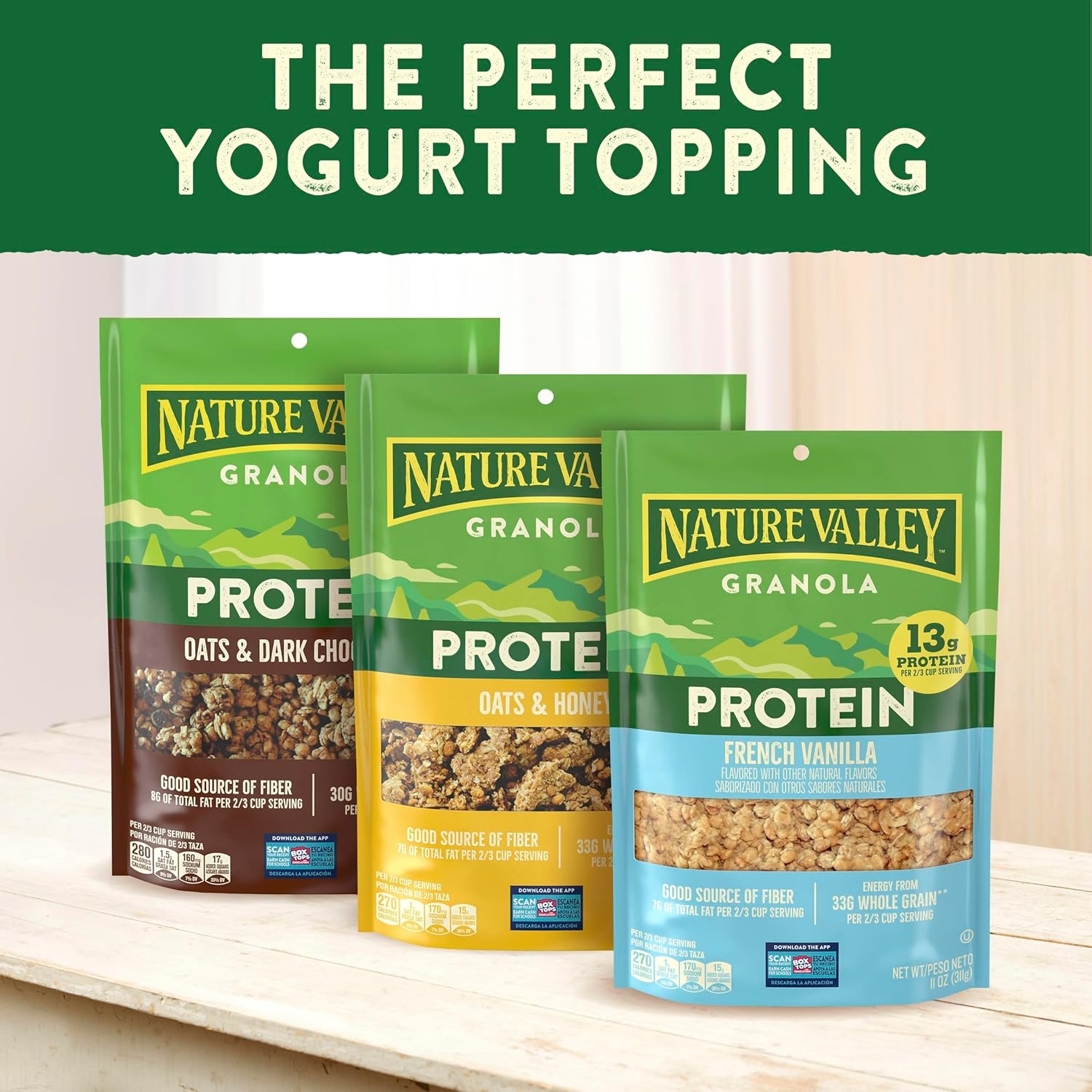 Nature Valley Protein Granola – Mindful Morning Ritual, 13g Protein Honey Oats for Wellness Routines