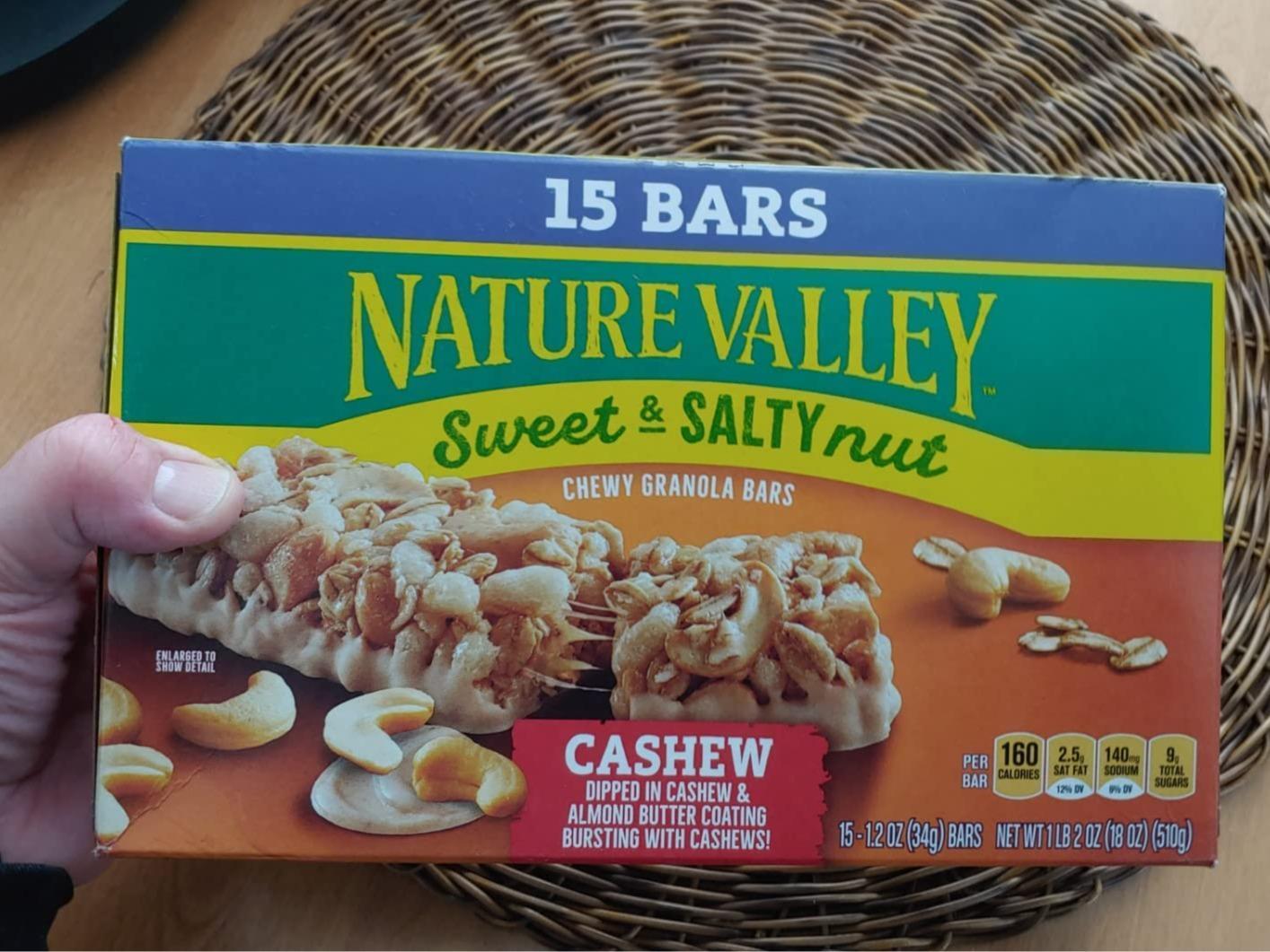 Nature Valley Sweet and Salty Nut Cashew Granola Bars – Portable Hiking Snack for Trail and Backpack