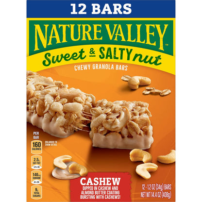 Nature Valley Sweet and Salty Nut Granola Bars – Office Desk Drawer Snack for Between Meetings, Peanut