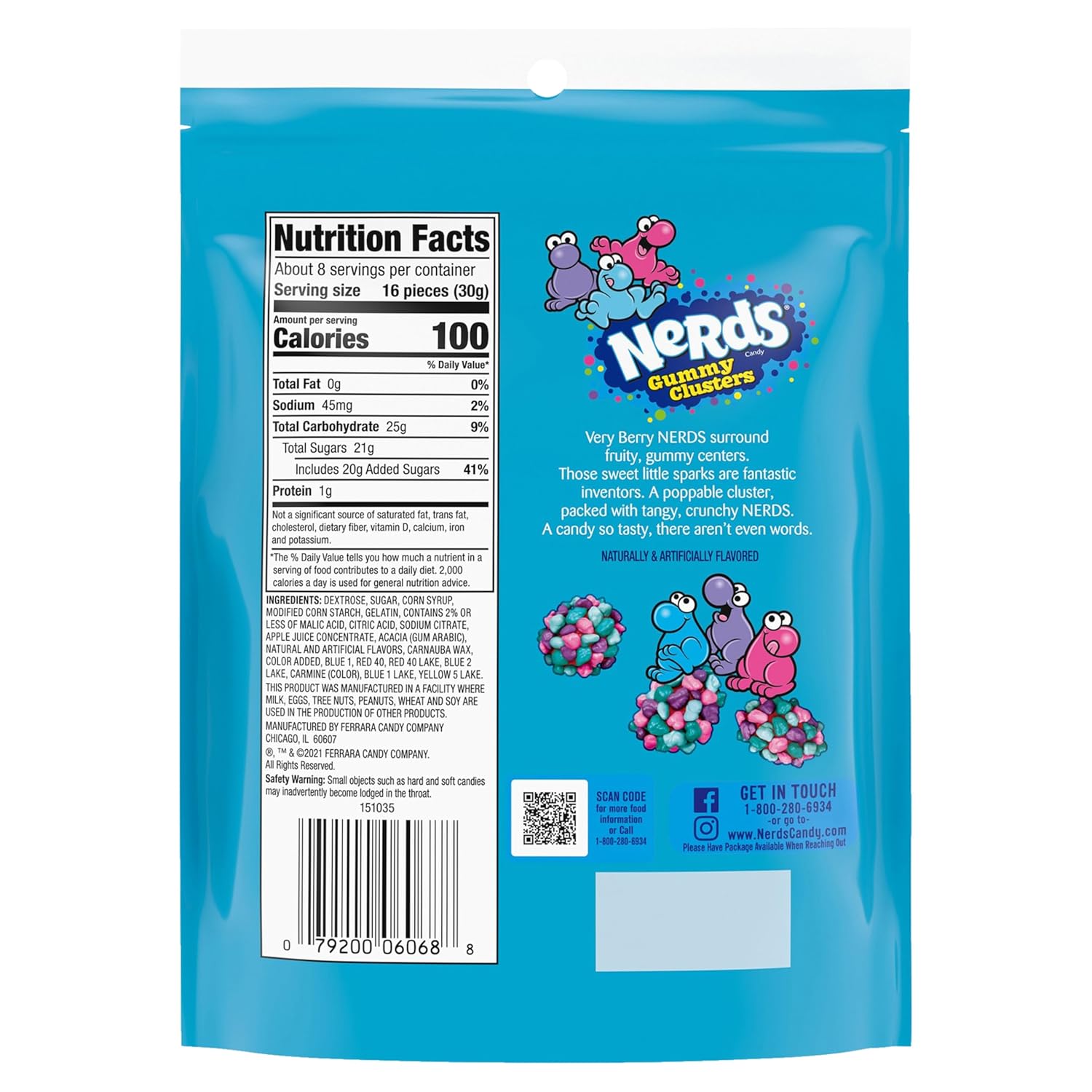 NERDS Juicy Gummy Clusters – Portable Road Trip and Car Cup Holder Snack for Outdoor Adventures, 7.15 oz