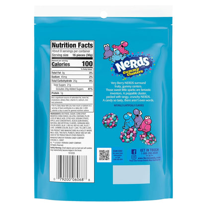 NERDS Juicy Gummy Clusters – Portable Road Trip and Car Cup Holder Snack for Outdoor Adventures, 7.15 oz