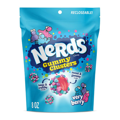 NERDS Juicy Gummy Clusters – Portable Road Trip and Car Cup Holder Snack for Outdoor Adventures, 7.15 oz