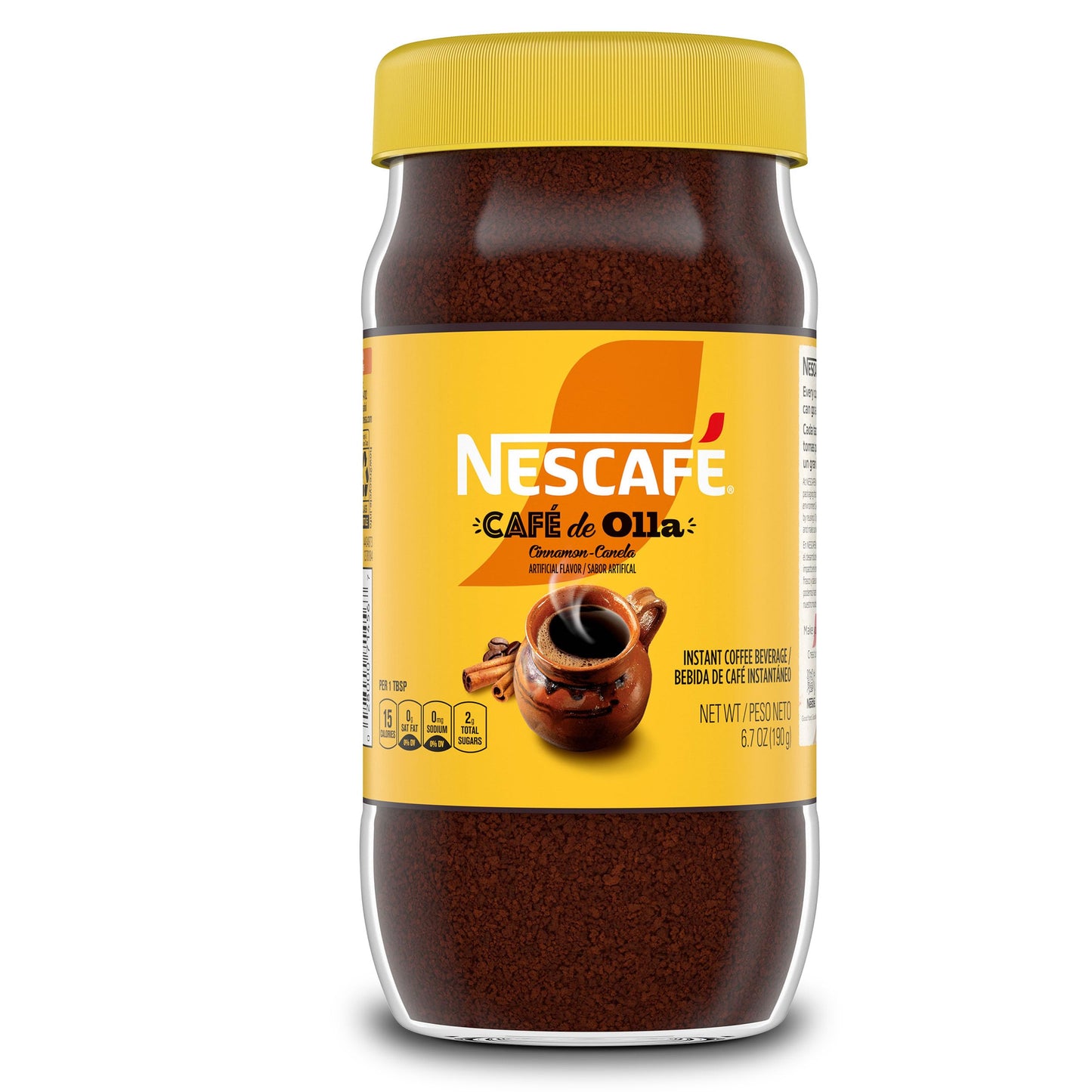 NESCAFÉ Café de Olla, Cinnamon Flavored Instant Coffee, 1 Jar (6.7 Oz)