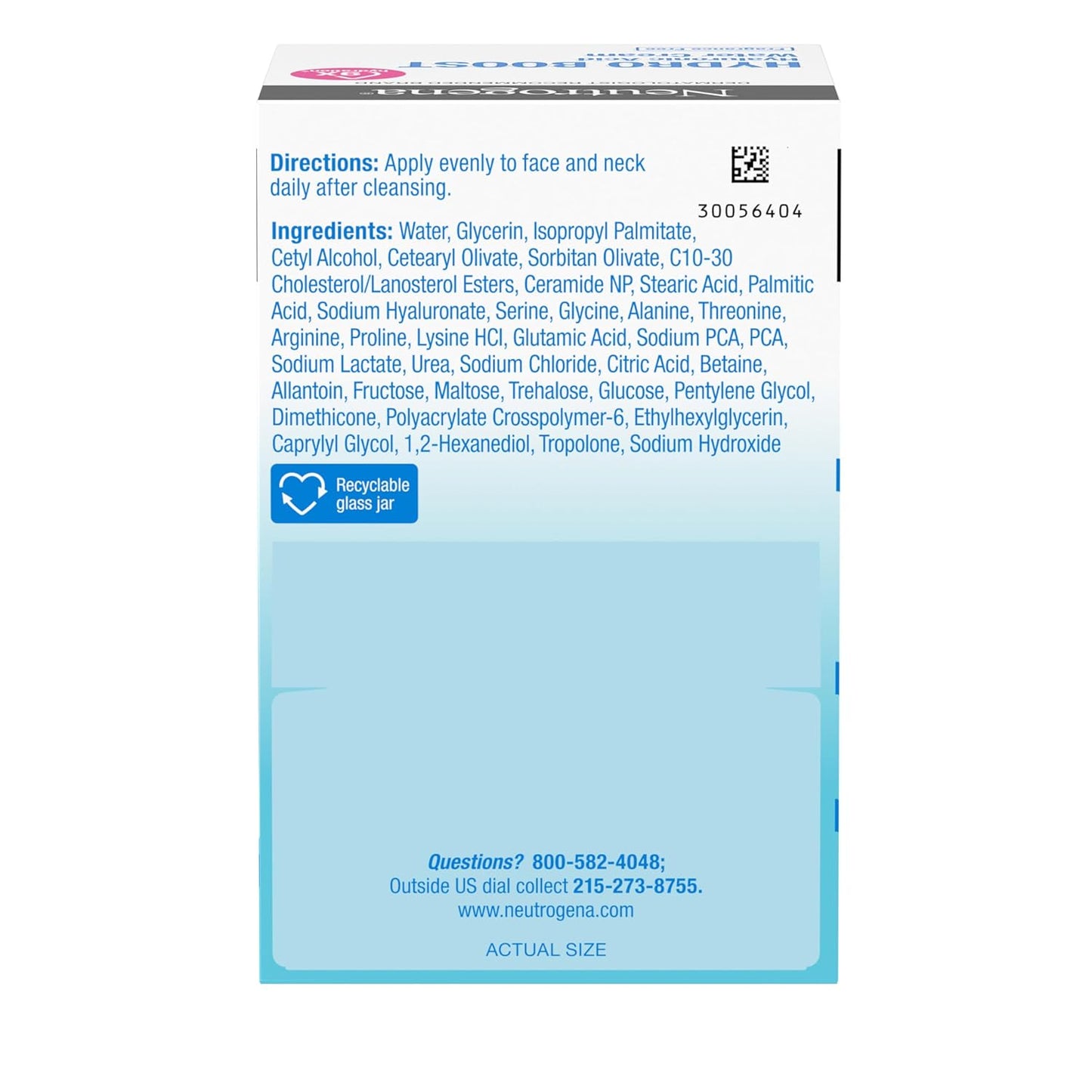 Neutrogena Hydro Boost Water Cream – Clean, Minimal 2-Step Skincare with Glass Jar & Travel Cleanser
