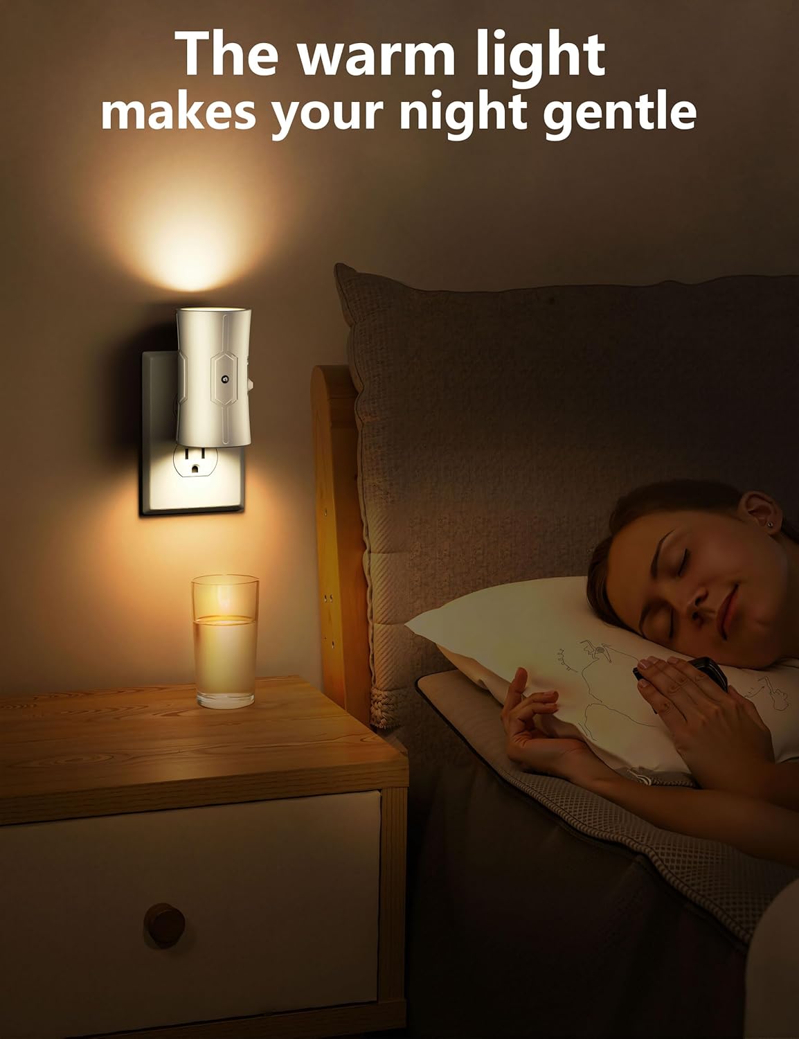 Night Light for Kids Room 2 Pack – Dusk to Dawn Plug in Nightlight with Soft Adjustable Brightness to Ease Fear of the Dark