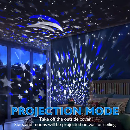 nine adjustable projection light effects controlled by three-button interface