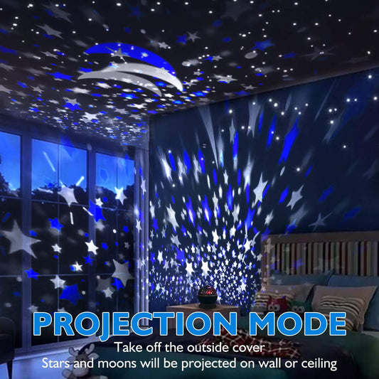 nine adjustable projection light effects controlled by three-button interface