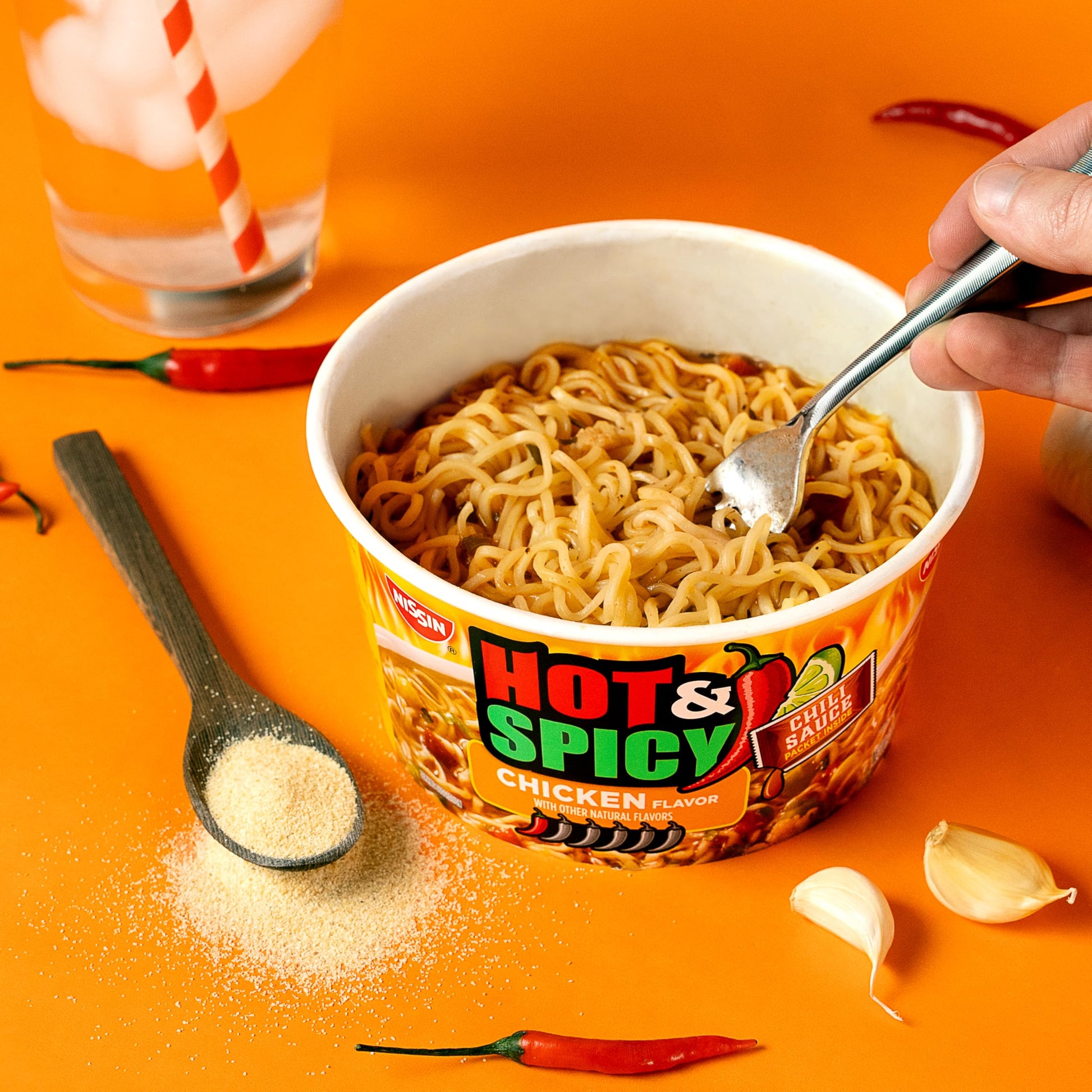Nissin Hot & Spicy Fire Wok Instant Noodles — Quick 6-Minute Lunch for Home Office Focus Sessions