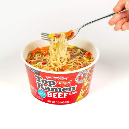 Nissin Top Ramen Bowl – Kid-Friendly After-School Snack with No Added MSG, Chicken Flavor 6-Pack
