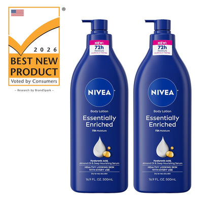 NIVEA Essentially Enriched Body Lotion for Very Dry Skin – Thoughtful Dermatologist-Tested Gift Set for Mom and Her Daily Routine