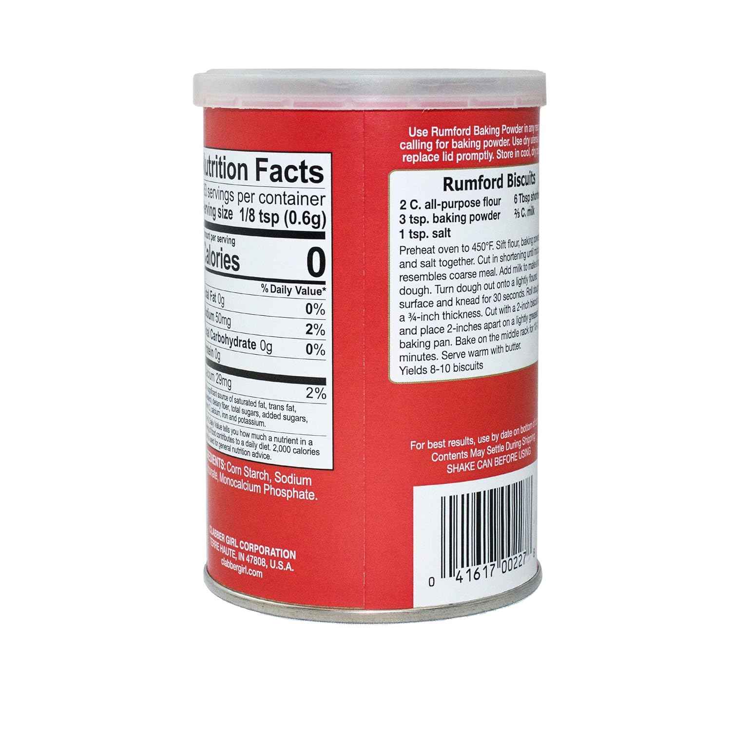 Rumford Double Action Baking Powder – Kid-Safe Leavening for Family Baking Days, 8.1 oz