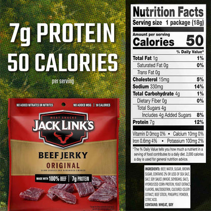 Jack Link's Original Beef Jerky Multipack – Stocking Stuffer and Gift Basket Protein for Men and Women