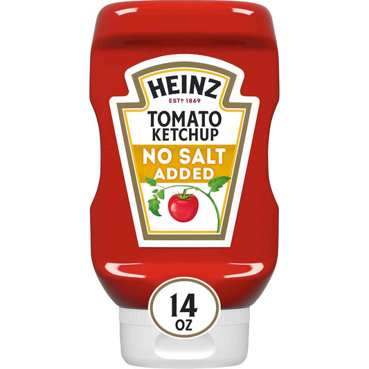 Heinz Reduced Sodium Ketchup – Kid-Safe Family Condiment for Weekday Dinners, 14 oz Squeeze Bottle