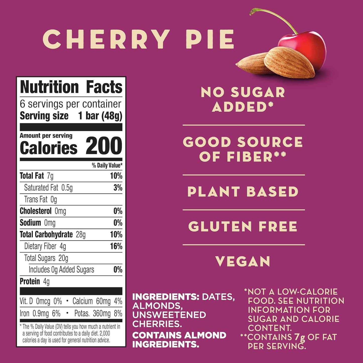 Larabar Cherry Pie Bar – Lunchbox Snack for School Meals and After-School Fuel, Allergy-Friendly