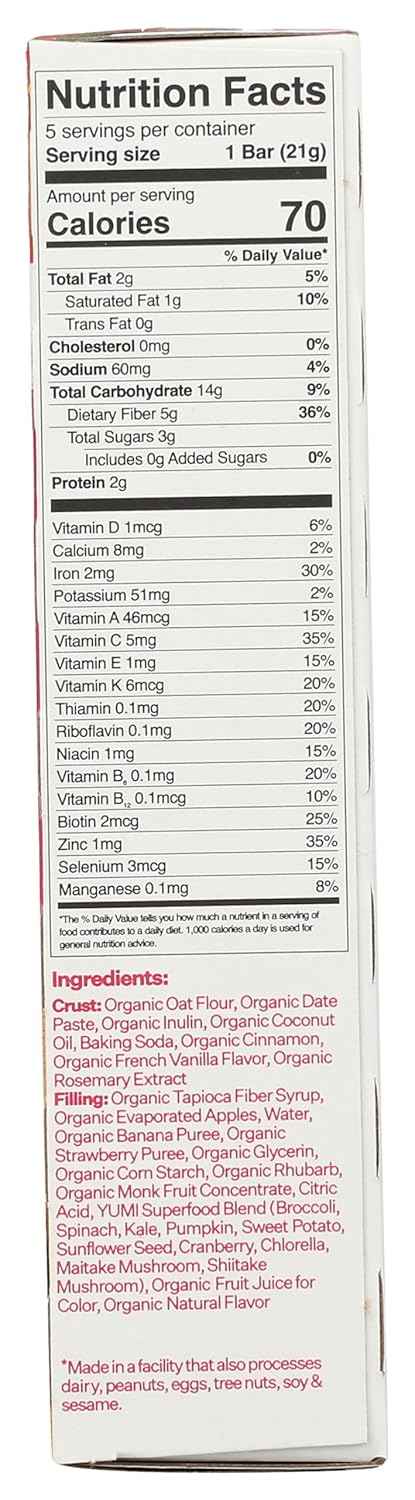 Yumi Organic Strawberry Rhubarb Bar – Picky Eater Friendly Toddler Snack for Home and Playdates
