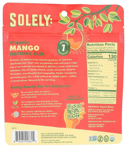 SOLELY Organic Dried Mango Halves – No Added Sugar Lunchbox Snack for Kids