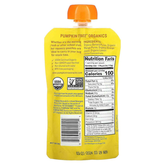 Peter Rabbit Organics Mango Banana Orange Baby Food Pouch – Safe Organic Snack for Nursery and Playroom