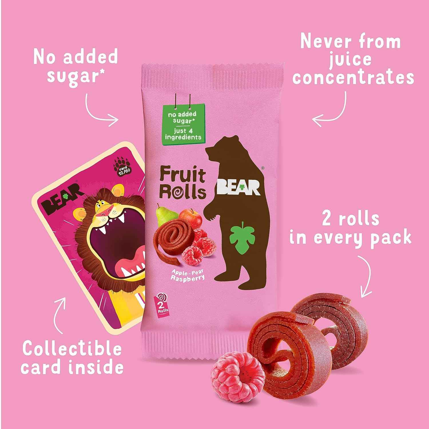 Bear Yoyo Fruit Rolls Raspberry – Simple Ingredient Snack for Minimalist Pantries