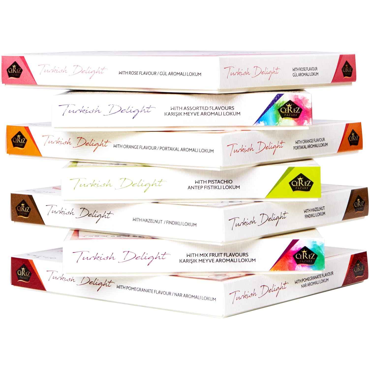 Cerez Pazari Gourmet Turkish Delight Candy – High-End Hotel-Style Lokum, Elegant Presentation Box for Refined Entertaining