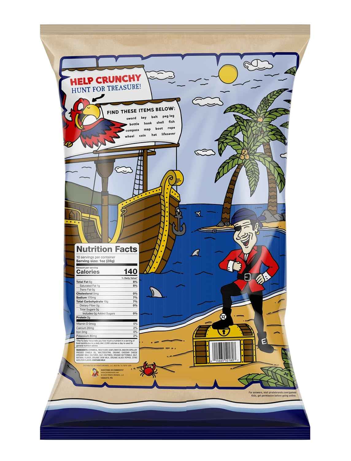 Pirate's Booty Aged White Cheddar Cheese Puffs – Guilt-Free Guilt-Free Snacking, Baked Not Fried Real Cheese